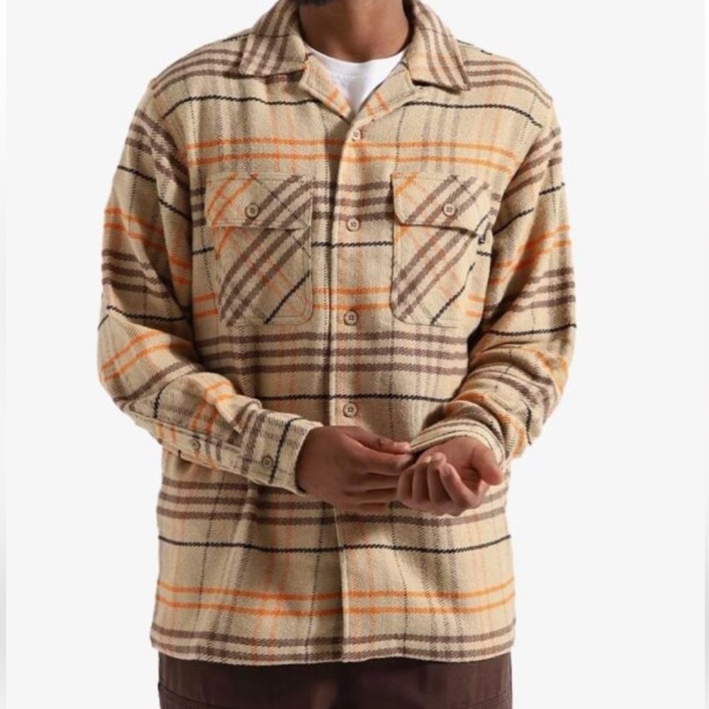 HUF Westridge Woven Flannel Shirt Oatmeal Men’s Size Large